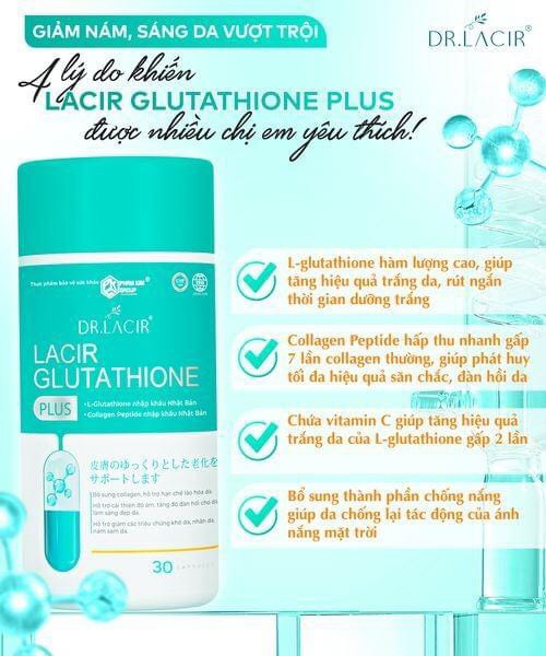 VIÊN UỐNG TRẮNG DA MỜ NÁM GLUTATHIONE PLUS HỘP 30 VIÊN (MSP: 96034)