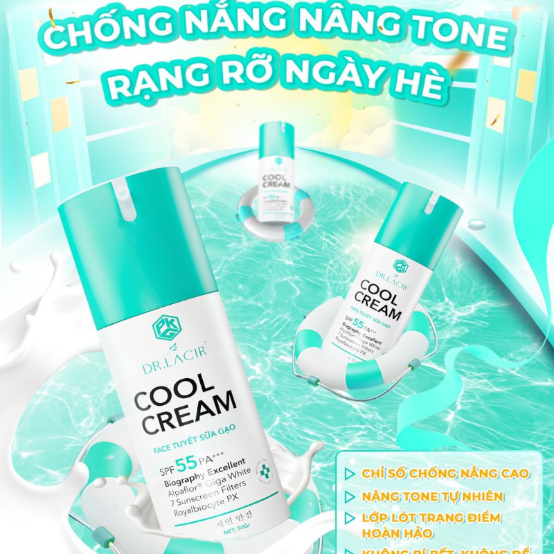 DR.LACIR - KEM CHỐNG NẮNG DƯỠNG DA COOL CREAM (MSP: 96007)