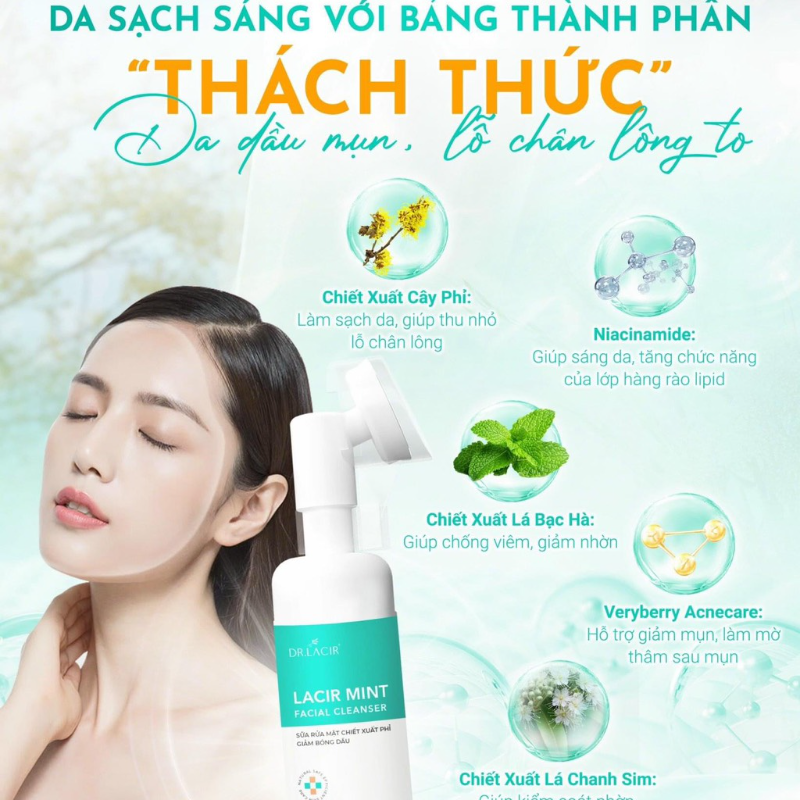 DR.LACIR - SỮA RỬA MẶT DÀNH CHO DA DẦU CHAI 150ML (MSP: 96009)